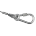 Showgear Safety Cable 3 mm WLL: 5 kg - 60 cm - zilver - 70164
