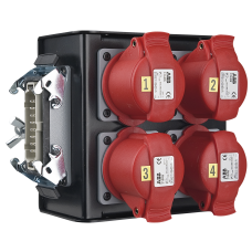 Showgear Breakout-box - 4 x CEE 4P 16A rood - 70297