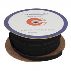 Showgear Velcro loop, 2cm wide roll sew on - Zwart, 100m - 89100