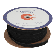 Showgear Velcro loop, 2cm wide roll sew on - Zwart, 100m - 89100