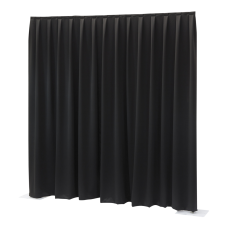 Wentex pipe and drape doek Zijdeglans geplooid 3x3 Zwart - 89411