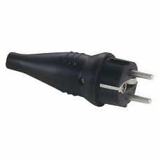 ABL Rubber Schuko 230V/240V Connector Male - Zwarte behuizing - CEE7/VII - 90401