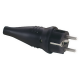 ABL Rubber Schuko 230V/240V Connector Male - Zwarte behuizing - CEE7/VII - 90401