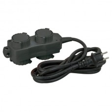 DAP 2 + 2-way IP20 Multisocket - 1,5 m kabel 3 x 1,5 mm2 - 90463