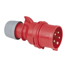 PCE CEE 16A 400V 5p Plug Male - Red, Screw Terminal - 913211