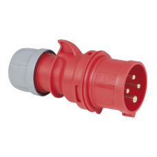 PCE CEE 16A 400V 4p Plug Male - Red, Screw Terminal - 91362