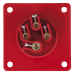 PCE CEE 16A 400V 4p Socket Male - Red - 91368
