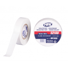 HPX PVC Insulation tape 52100 - White, 19 mm / 20 m - 95002 (Alternatief AT4)
