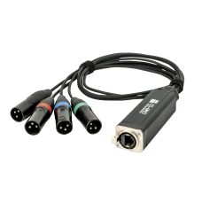 Showgear CS-4M/3 - 4-channel DMX shuttle snake via network cable - 4-channel 3-pin DMX (male) to RJ45 CAT (female) adapter - 96000