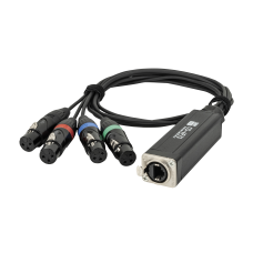 Showgear CS-4F/3 - 4-channel DMX shuttle snake via network cable - 4-channel 3-pin DMX (female) to RJ45 CAT (female) adapter - 96001