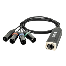 Showgear CS-4M/5 - 4-channel DMX shuttle snake via network cable - 4-channel 5-pin DMX (male) to RJ45 CAT (female) adapter - 96010