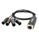 Showgear CS-4M/5 - 4-channel DMX shuttle snake via network cable - 4-channel 5-pin DMX (male) to RJ45 CAT (female) adapter - 96010
