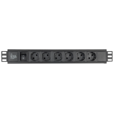 DAP 19'' 6 way socketbox Schuko-aansluiting, 1,5 U - D7682