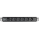 DAP 19'' 6 way socketbox Schuko-aansluiting, 1,5 U - D7682