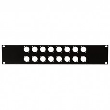 Showgear 19 inch Connector-panel - 2U, voor 16 XLR-aansluitingen (D-formaten) - D7812