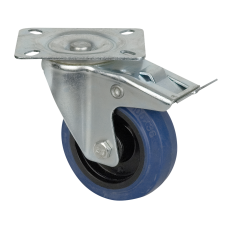 Showgear Blue Wheel, 100 mm - Swivel with brake - D8002