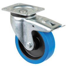 Showgear Swivel Blue wheel 125 mm - met rem - D8006