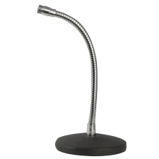 Showgear Desk Mic. Stand - Recht, chroom 20 cm/0,7 kg + instelbaar Zwanenhals - D8203C