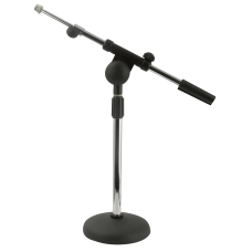 Showgear Desk Mic. Stand - Chroom, 1,5 kg, + instelbaar Microfoonarm - D8204C