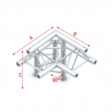 Milos Corner 90 down left, apex up - Deco-22 Triangle truss - DT22011