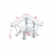 Milos Corner 90 down right, apex down - Deco-22 Triangle truss - DT22012