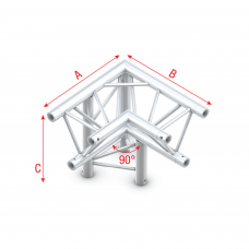 Milos Corner 90 down left, apex down - Deco-22 Triangle truss - DT22013