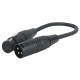 DAP 3 pin XLR Male to 5 pin XLR Female - 25 cm, zwart - FLA37