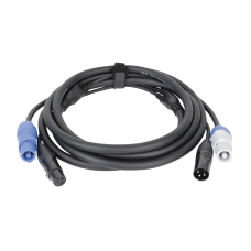 DAP FP20 Hybrid Cable - Power Pro & 3-pin XLR - DMX / Power - 150 cm, black jacket - FP20150