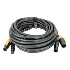 DAP FP22 Hybrid Cable - Power Pro True & 3-pin XLR - DMX / Power - 10 m, black jacket - FP2210