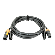 DAP FP22 Hybrid Cable - Power Pro True & 3-pin XLR - DMX / Power - 150 cm, black jacket - FP22150