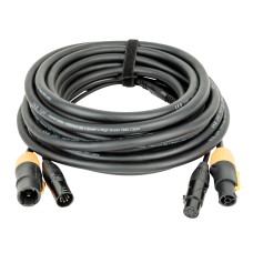 DAP FP23 Hybrid Cable - Power Pro True & 5-pin XLR - DMX / Power - 15 m, black jacket - FP2315