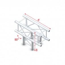 Milos Pro-30 Square F Truss - T-Cross 3-way - 50 cm - QTF35sp - 90° corner - silver - F - FQ30035