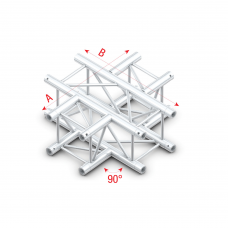 Milos Pro-30 Square F Truss - Cross 4-way - 50 cm - QCU41sp - 90° corner - silver - F - FQ30041