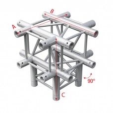 Milos Pro-30 Square F Truss - Cross + Down 5-way - 50 cm QCF51sp - 90° corner - silver - F - FQ30065