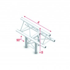 Milos Pro-30 Triangle F Truss - T-Cross vertical 3-way, apex up - 50 cm - ATF35Bsp - 90° corner - silver - F - FT30037