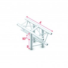 Milos Pro-30 Triangle F Truss - T-Cross 3-way vertical, apex up - 50 cm - ATF37sp - 90° corner - silver - F - FT30038