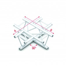 Milos Pro-30 Triangle F Truss - Cross 4-way - 50 cm - ACF41sp - 90° corner - silver - F - FT30041