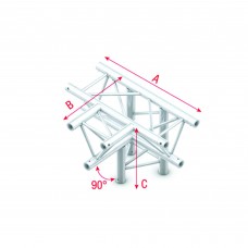 Milos Pro-30 Triangle F Truss - T-Cross + down 4-way - 5 0 cm - ATF42sp - 90° corner - silver - F - FT30042