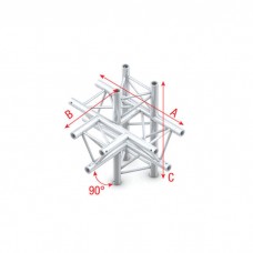 Milos Pro-30 Triangle F Truss - T-Cross + up/down 5-way - 50 cm - ATF51sp - 90° corner - silver - F - FT30051