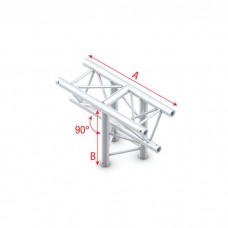 Milos T-Cross vertical 3-way, apex down - T-kruis verticaal 3 richtingen punt onder inclusief aansluitingen - GT30018