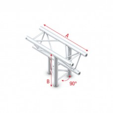 Milos T-Cross up/down 3-way - T-kruis omhoog/omlaag 3 richtingen inclusief aansluitingen - GT30023