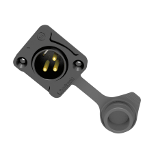 Seetronic XLR 3P Chassis, male, IP65 - Gold contacts - black housing - J3F2CWB