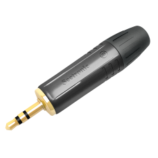 Seetronic Jack Plug 3.5 mm Stereo Vergulde contacten - zwarte behuizing - zwarte eindkap - M2TP3CBG