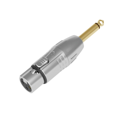 Seetronic XLR 3P female to Jack mono male Vergulde contacten - Zilverkleurige behuizing - MA3FP2