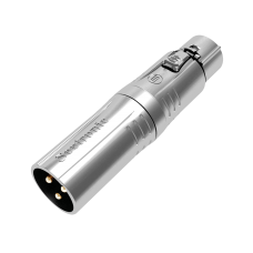 Seetronic XLR 3P male to XLR 5P female Vergulde contacten - Zilverkleurige behuizing - MA3M5F