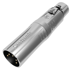 Seetronic XLR 5P male to XLR 3P female Vergulde contacten - Zilverkleurige behuizing - MA5M3F