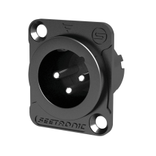 Seetronic XLR 3P Chassis, male - Silver contacts - black housing - MJ3F2CB
