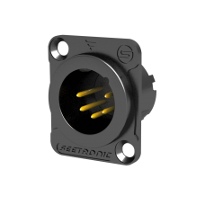 Seetronic XLR 5P Chassis, male - Gold contacts - black housing - MJ5F2CBG