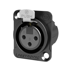 Seetronic XLR 3P Chassis, female - Silver contacts - black housing - MK3F2CB