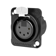 Seetronic XLR 5P Chassis, female - Gold contacts - black housing - MK5F2CBG